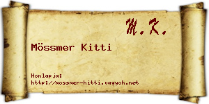 Mössmer Kitti névjegykártya